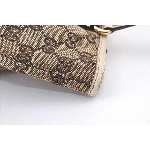 Authentic GUCCI Charmy Shoulder Tote Bag GG Canvas Leather 153361 Brown 8782J - Picture 15 of 16